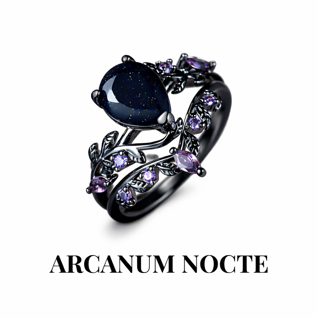 dark alternative couples rings product display NOXARIS