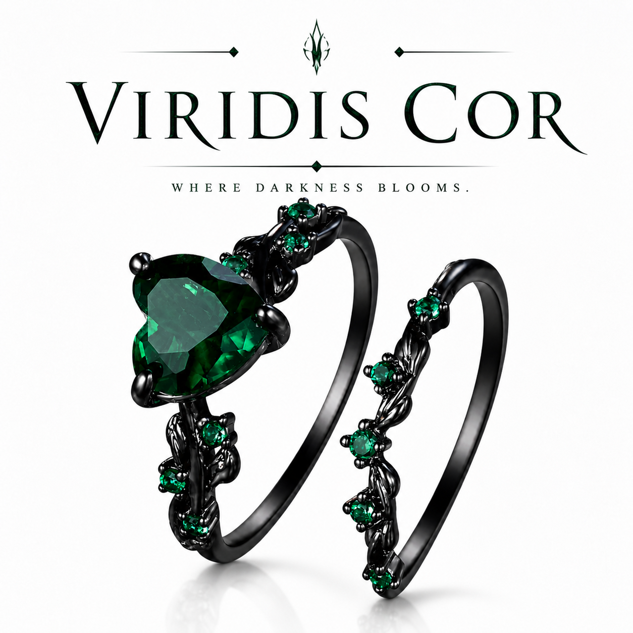 gothic dark couples rings NOXARIS alternative style