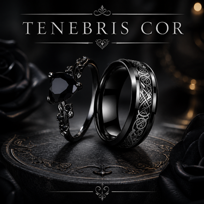 NOXARIS dark couples ring set alternative jewelry