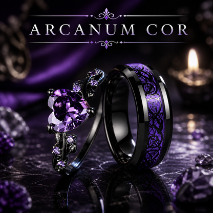 gothic couples matching rings alternative dark style